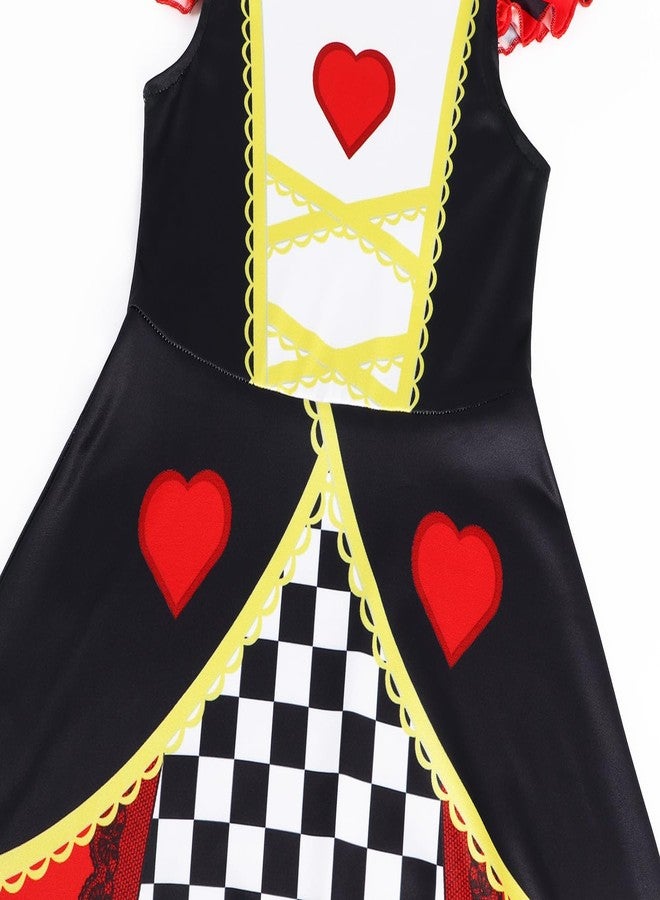 Eledobby Queen Of Hearts Dresses for Girls Princess Costume Kids Halloween Outfits Birthday Party Cosplay Dress 5T 6X - Image 5